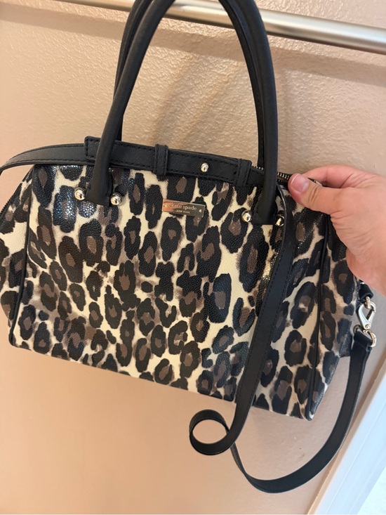 kate spade Handbags - kate spade Leopard Print Satchel in Black and Cream with Brown Spots